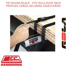 TIE DOWNS BLACK - FITS ROLA ROOF RACK PROFILES CARGO-SECURING ASSECCORIES